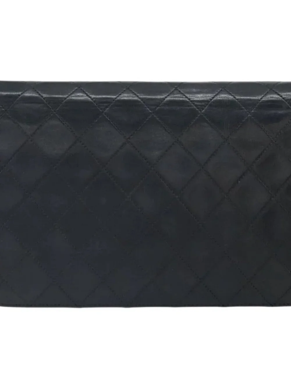 CHANEL Matelasse Chain Shoulder Bag Lamb Skin Black Gold CC
